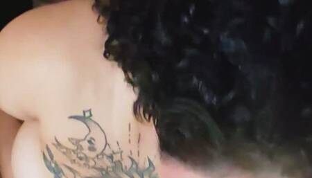 Cock and cum swallowing, this bbw is feed by her step cousin