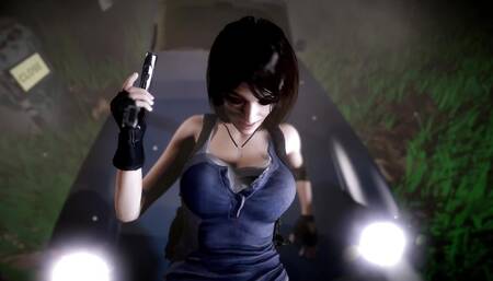 Jill Post Apocalypse Fucking in a Car in POV - Resident Evil Porn Parody