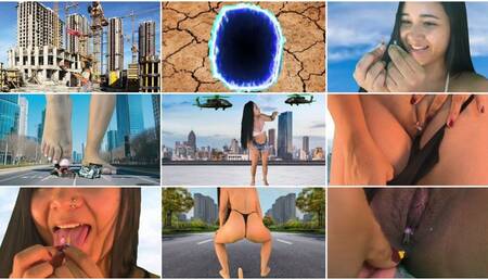 falls into a hole and becomes giant