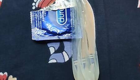Asian black men morning hard cumshot with durex condom
