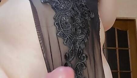 Huge cock cumming handsfree just from nipple play