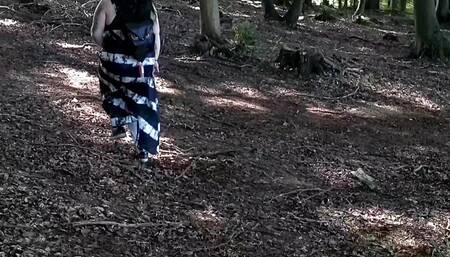 Horny in the woods the horny BBW milf fucked Part 1