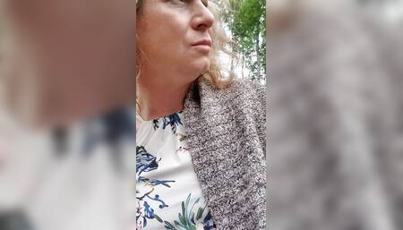 Outside Walking with a Vibrating Wand in My Ass