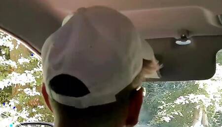 I fuck myself while driving the car