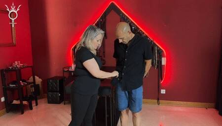 Ruined orgasm with latex gloves and humiliation