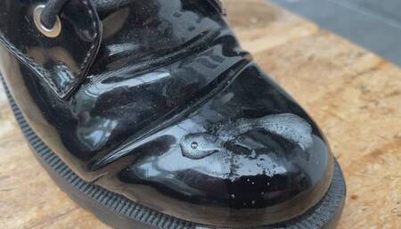 Who likes to see Spit on Patent Leather Boots, here the coughing up of spit and the splat as it lands, then the command of LICK