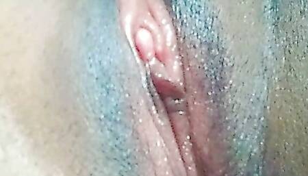 Pink pussy opened big clit pink