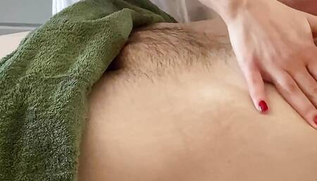 Horny client at Massage Parlor