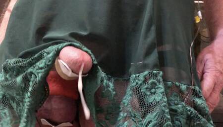 Crossdresser cums hard and long hands free with electricity