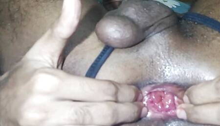 Bangladeshi Girly Bondage With Chain Boy Taking Dildo in his Asshole While Wearing Panty