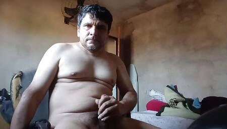 Little cum came out of my hard cock