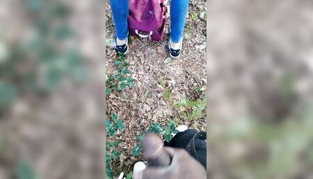 Step brother get final outdoor blowjob