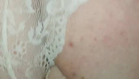 Dildo fucked horny in white underwear