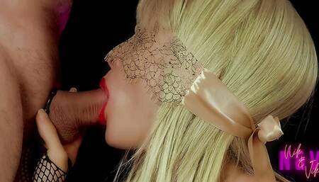 Long Teasing Blowjob with Cock Ring and Powerful Cumshot in Mouth