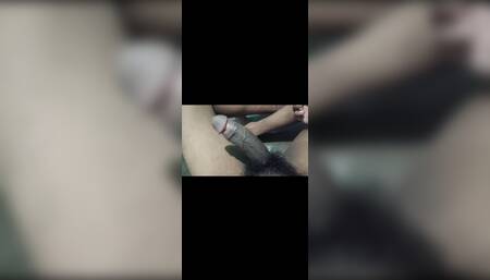 Masturbate with big cock in bathroom