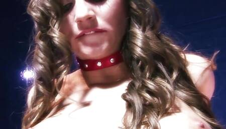 Two Girls in Latex and Leather Costumes Suck and Bang a Lucky Bald Guy