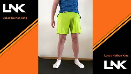 Loud moaning hands free cumshot during training