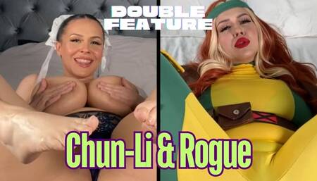 Rogue & Chun-Li: Oiled Up Fucking All 3 Holes