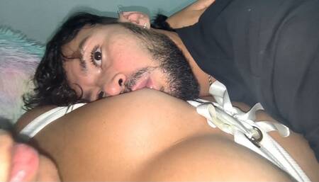 I suck my girlfriend's tits