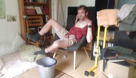 Bator Caveman Pissing Around and Enjoying His Cave-manliness