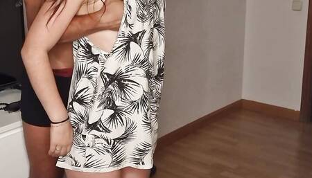 amateur couple having passionate sex in the morning. Cream