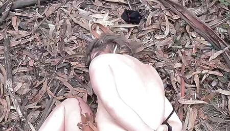Forest Girl Bound and Humiliating Rough Fuck With Stranger in Woods