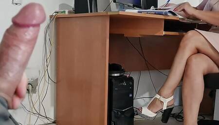 SHE WAS SHOCKED WHEN I TOOK OUT MY DICK AT HER WORK, I FLASH MY DICK AND JERKOFF NEAR SECRETARY GIRL- SHE SHOCKED