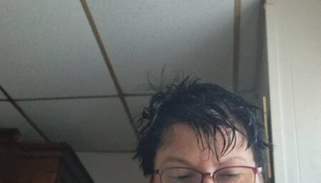 Fresh out of the shower using you human ashtray!