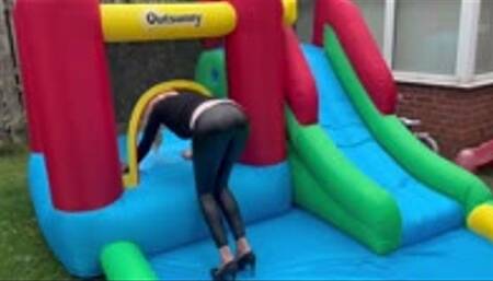 Bouncy castle meets my high heels destruction