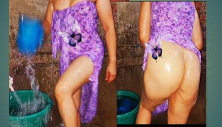 Sri lankan girl in bathroom