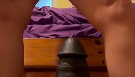 My tight pussy squirts while taking my big new toy