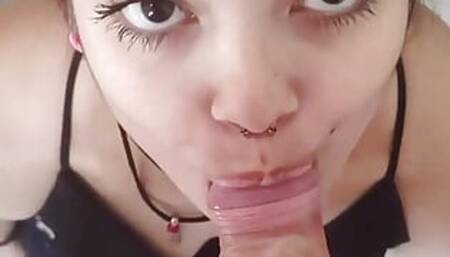 It's a pleasure to hold Debora Prado's hair for her to smear herself swallowing my cock - COMPLETE ON FAP