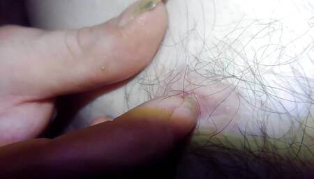 Using my long nails play with a nipple