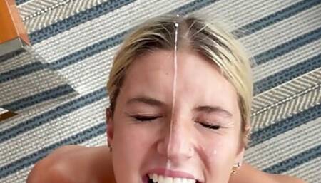 18 Year Old Gets a Facial in High Rise Apartment!