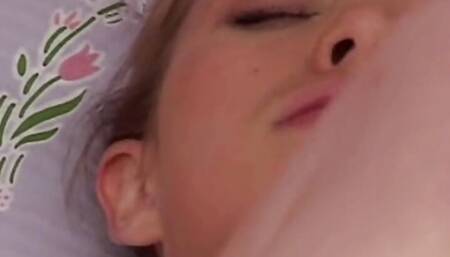 Little April fingering pussy closeup