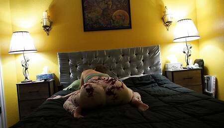 Aurora Willows Hip Stretching on the Bed