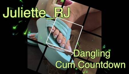 Juliette-RJ Dangling on Sexy Flip Flop Wedges in beautiful French Tip Pedicure - FOR MOBILE DEVICES USERS - DANGLING - FRENCH TIP PEDICURE - BBW - THICK THIGHS - BBW LEGS - WEDGE FLIP FLOPS - FOOT FETISH - TOES WIGLING - CUM COUNTDOWN