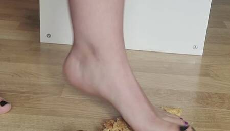 Crushing muffins with my cute feet
