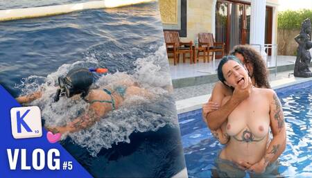 He makes her test the pool in his own way - Hard Fuck in the Pool in Bali - French Vlog