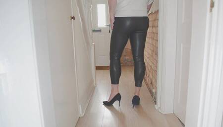 Black Croc Leggings