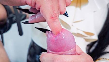 Cruel Sounding & Milking with Long Nails