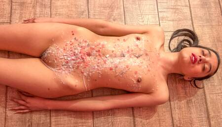 Waxing my subbmisive girls pussy and fragile nipples - Extrene LEZDOM waxing