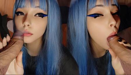 Cute Egirl smoking and sucking dick