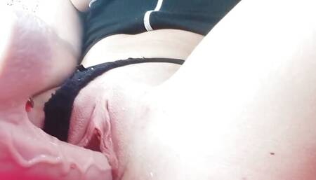 anna Rey Masturbates and Squirts in Her Car in Public