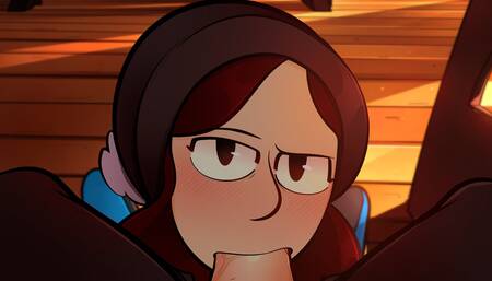 Milf and Librarian blowjob - animation