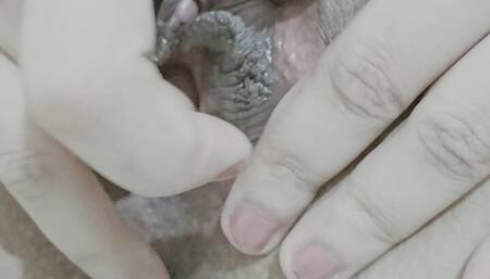 Pussy and peehole fingering