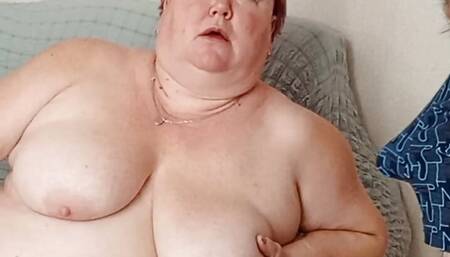 neighbor with big tits caresses herself sucks dick and gets cum on tits