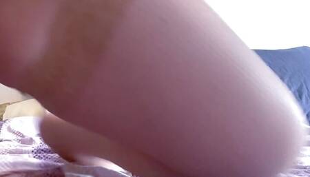 extended solo selfie in fishnets
