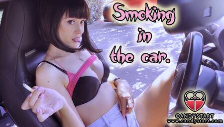 Smoking in the car Marlboro long