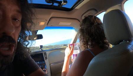 Squirting right inside the car